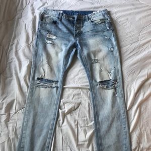 MANXONETEASPOON Denim distressed jeans